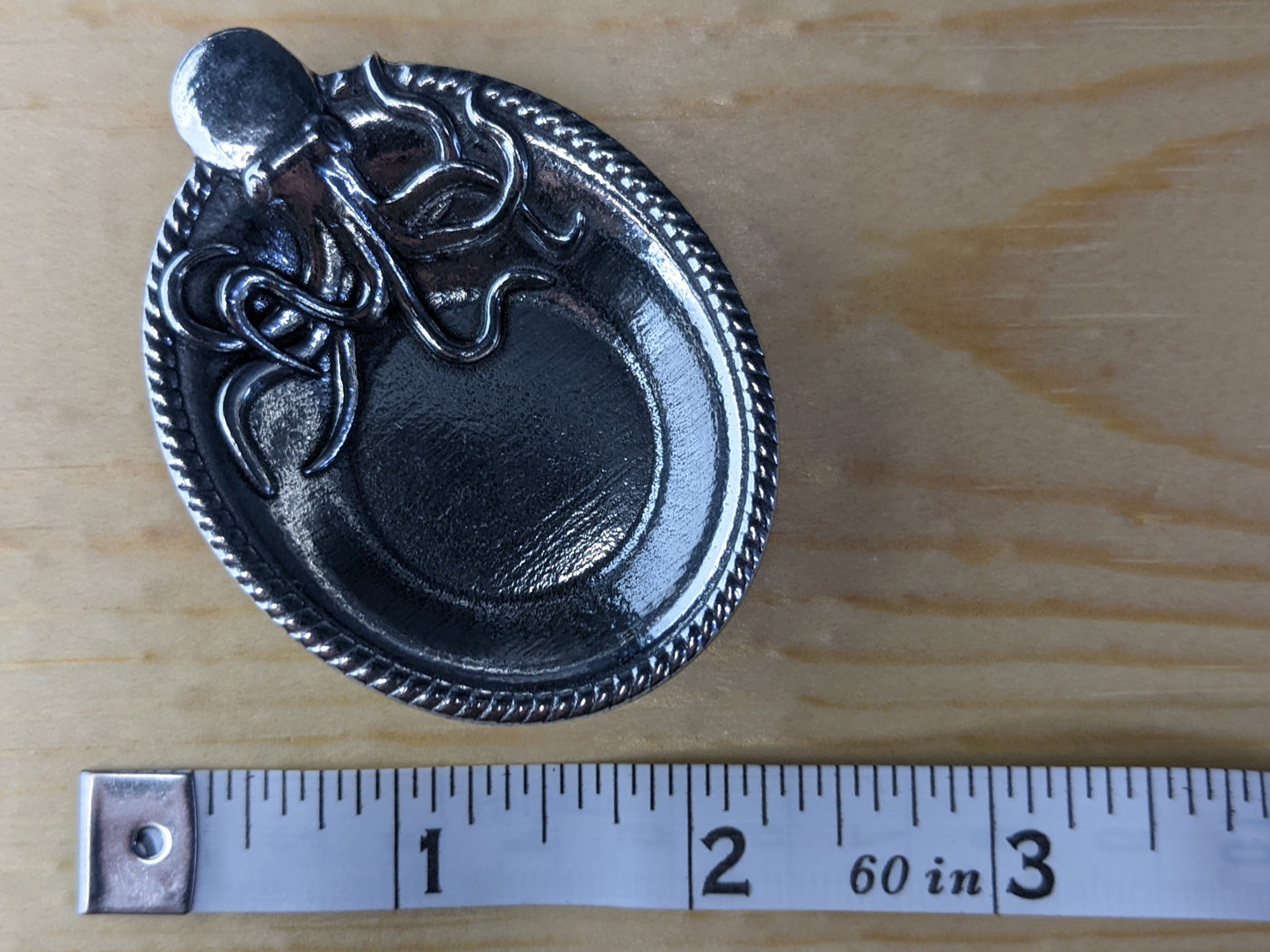 Pewter Octopus Ring Dish, Trinket Dish, Mini Bowl