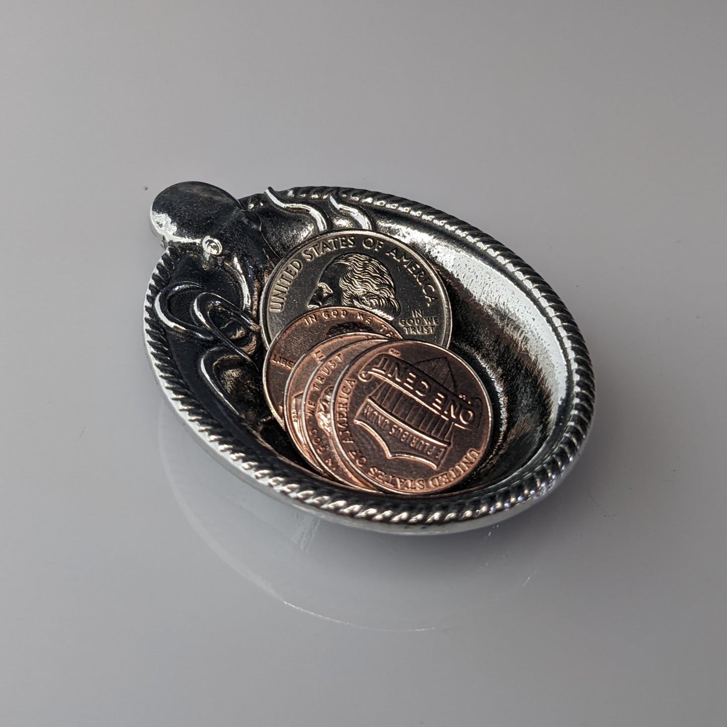 Pewter Octopus Ring Dish, Trinket Dish, Mini Bowl