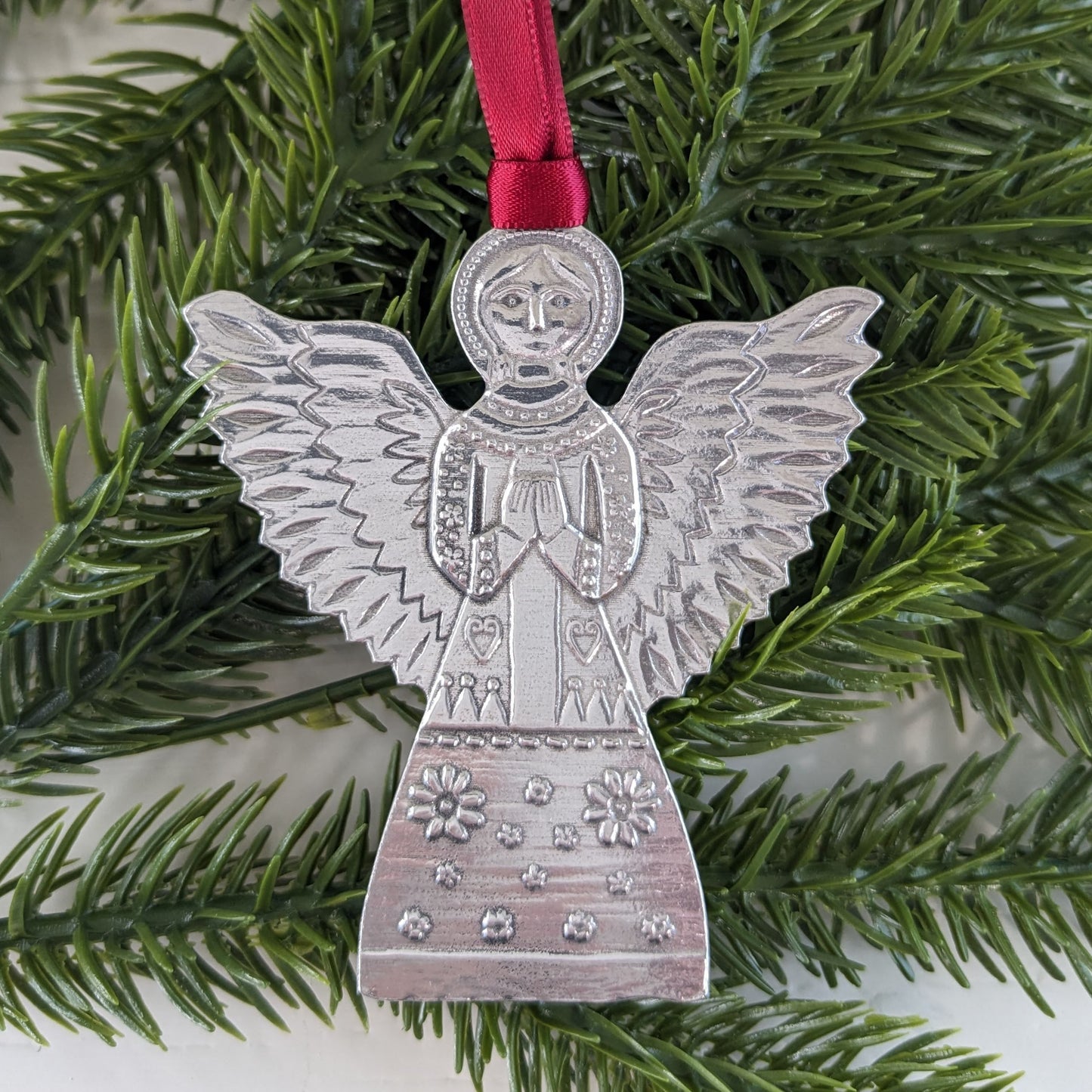 Angel pewter Christmas Ornament