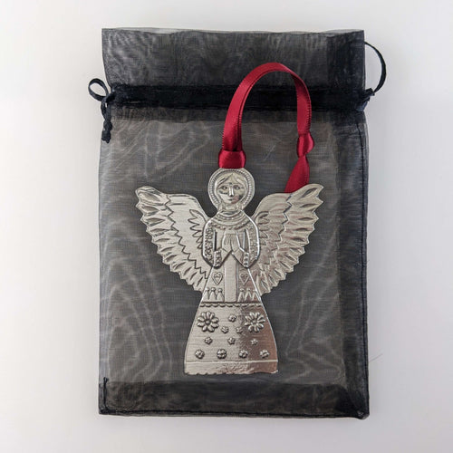 Angel Pewter Ornament – detail view