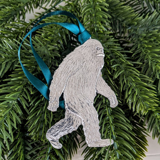 Bigfoot, Sasquatch pewter Christmas Ornament