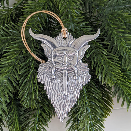 Krampus pewter Christmas Ornament