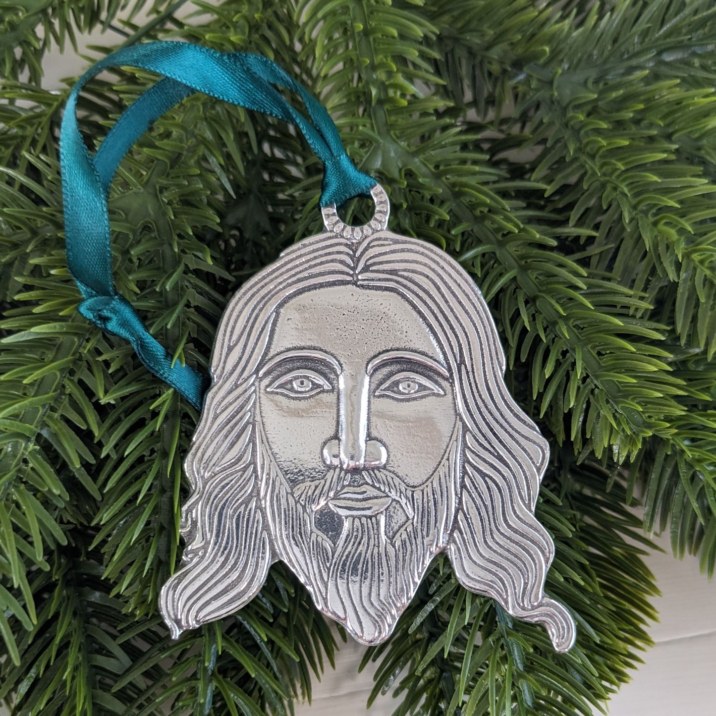 Jesus pewter Christmas Ornament