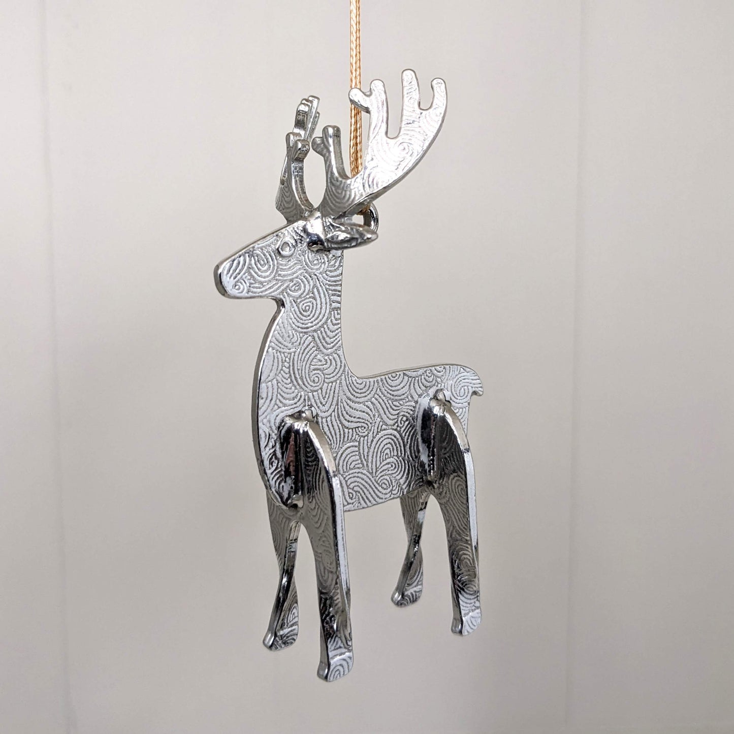 Reindeer Pewter Christmas Ornament