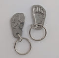Roosfoos pewter keychain both sides displayed