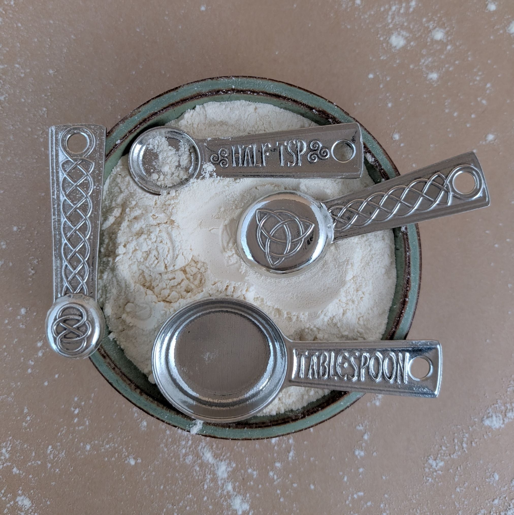 Celtic Knot Pewter Measuring Spoons – Set of 4