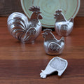 Chicken Measuring Spoons – Rooster & Hens – handmade pewter, made in Oregon