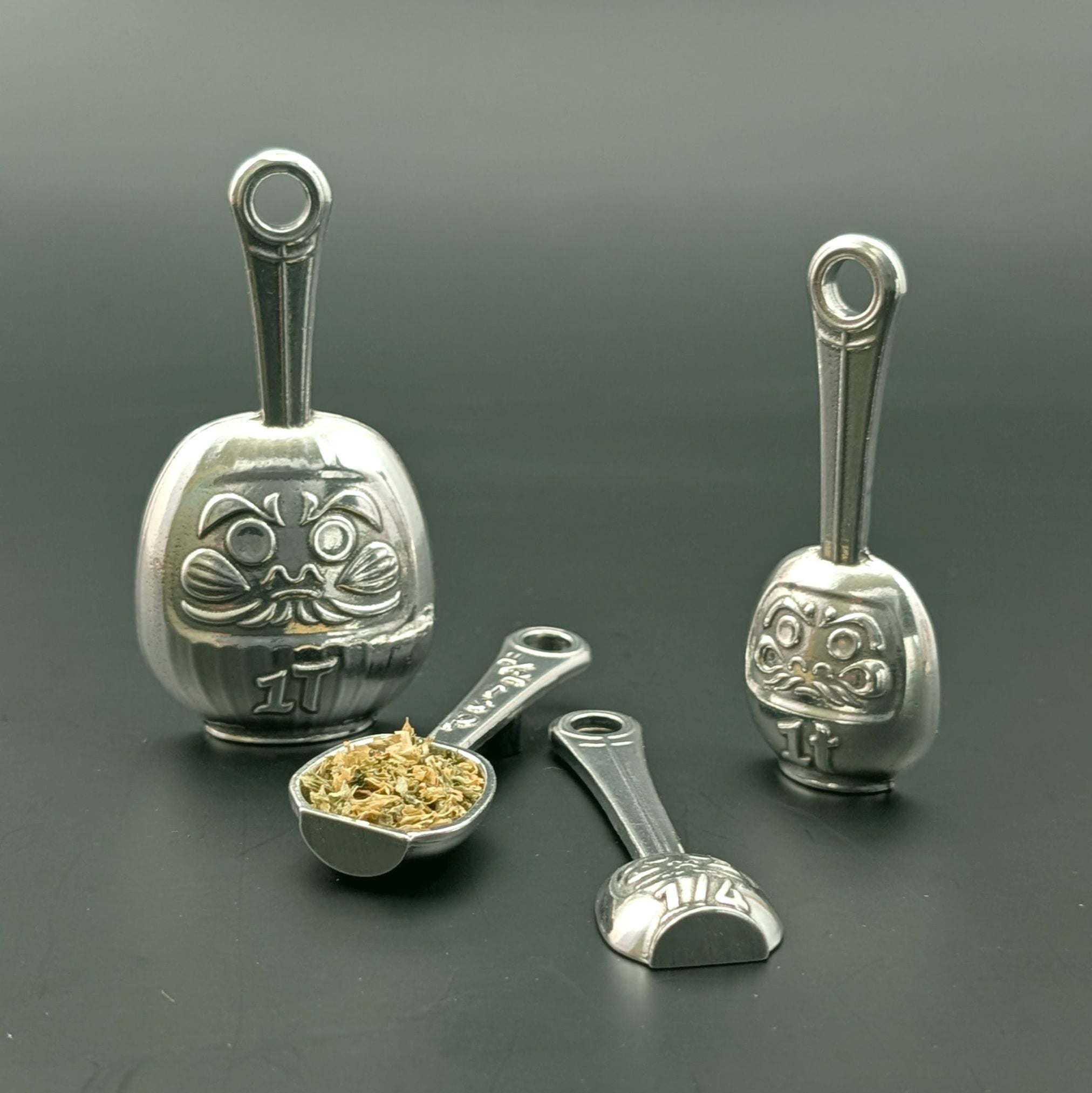 Daruma Measuring Spoon Set- Handcrafted Pewter