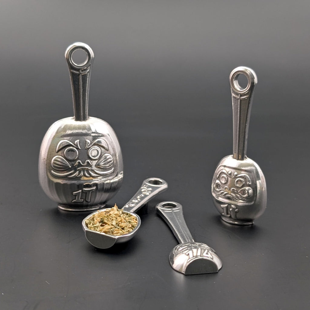 Daruma Measuring Spoon Set – handmade pewter, made in Oregon
