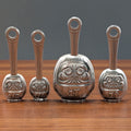 Daruma Measuring Spoon Set – handmade pewter, made in Oregon