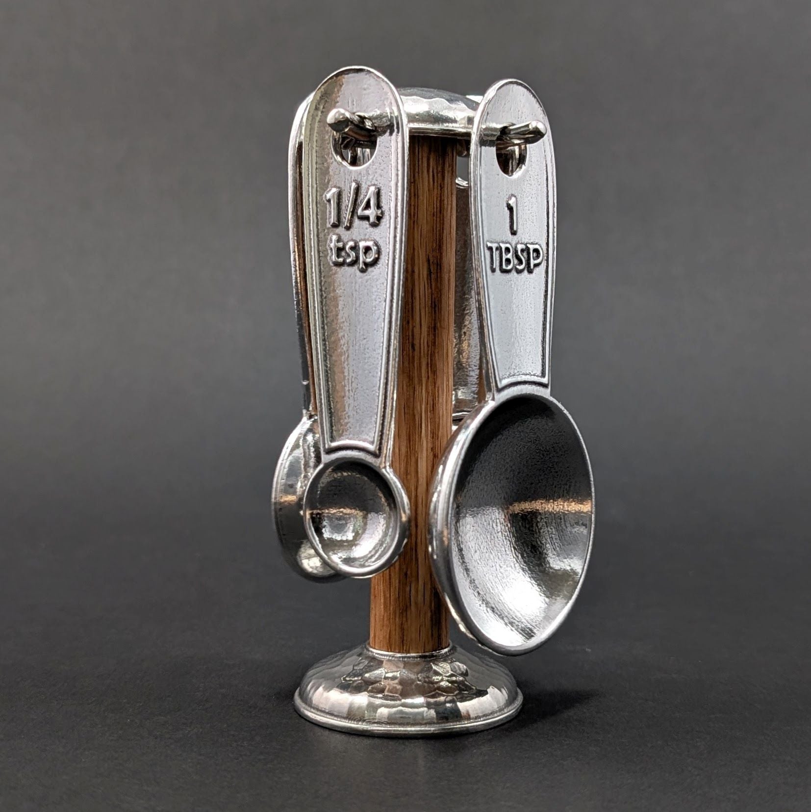 Daily Measuring Spoon Set with Countertop Stand – handmade pewter, made in Oregon b