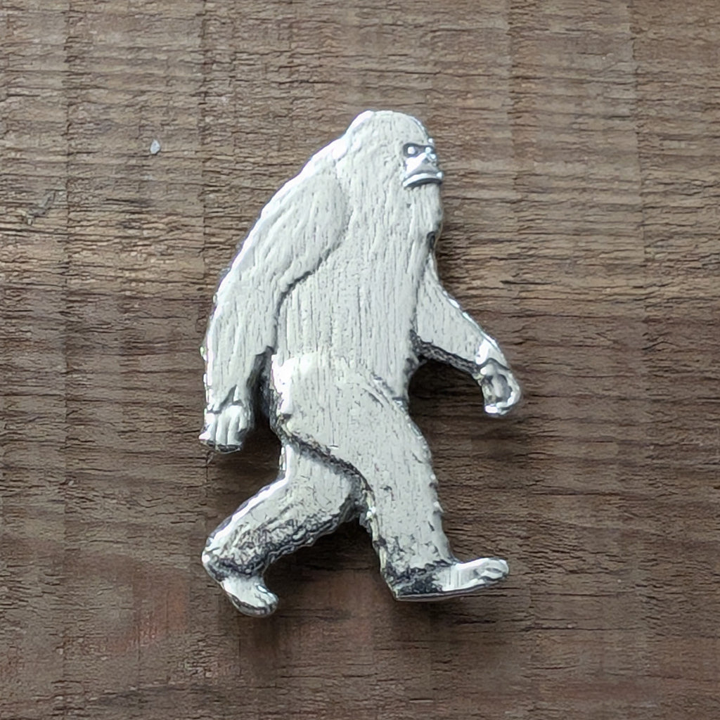 Bigfoot Magnet – alternate view, handmade pewter