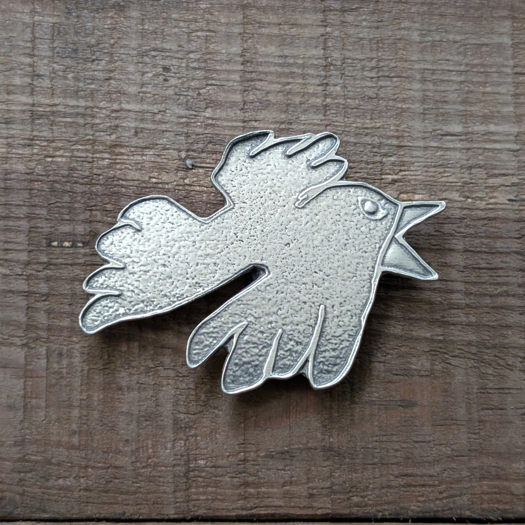 Bird Magnet – handmade pewter, made in Oregon