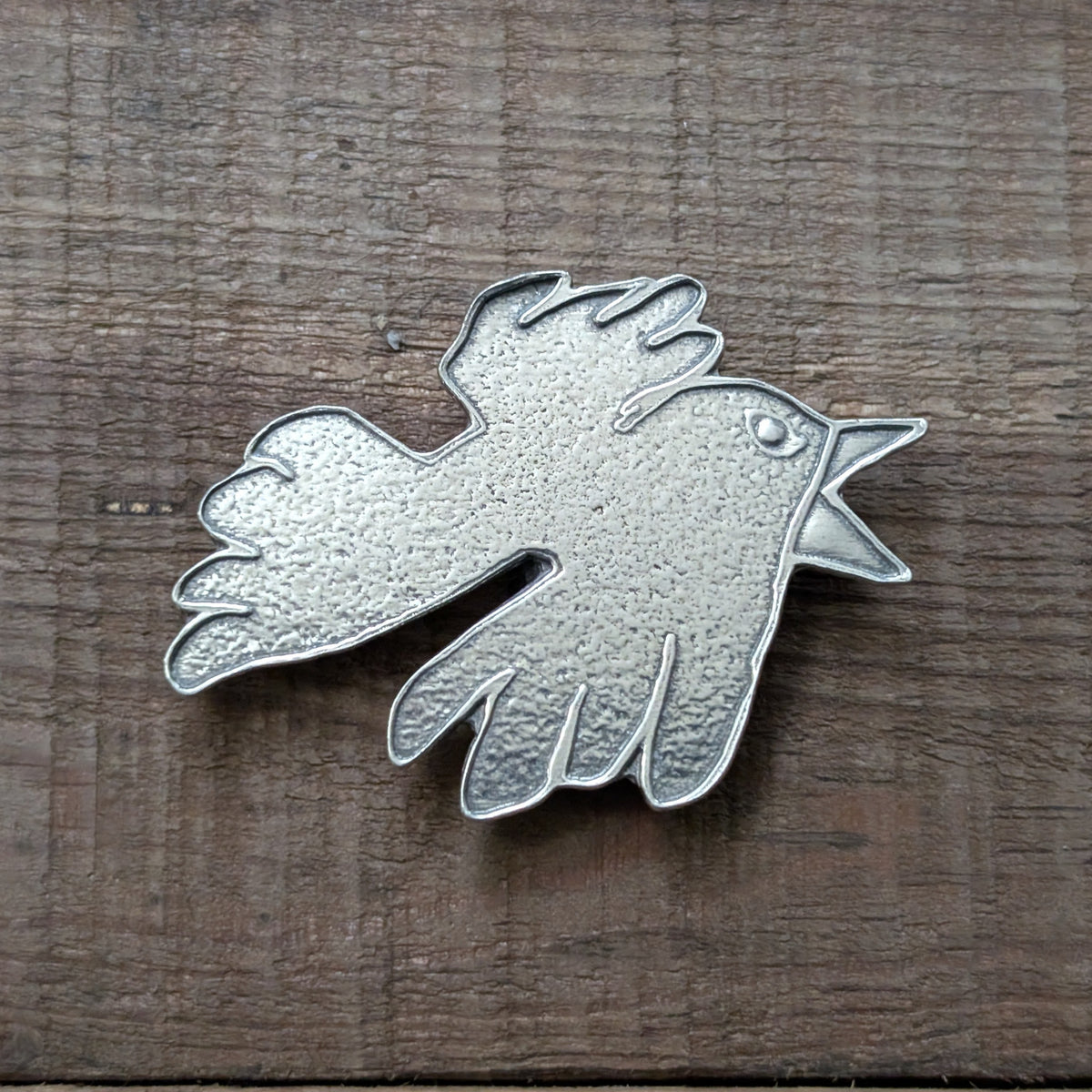 Bird Magnet – handmade pewter, made in Oregon