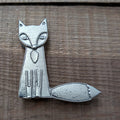 Ferdinand the Fox Magnet – handmade pewter, made in Oregon