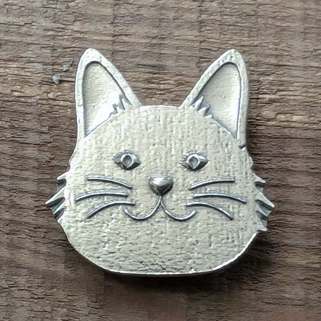 Happy Cat Magnet – handmade pewter, made in Oregon