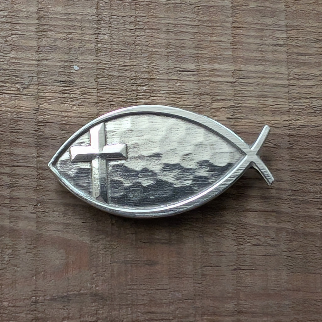 Ichthys Magnet – handmade pewter, made in Oregon