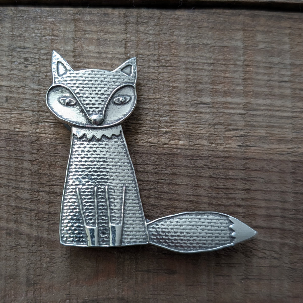 Maude the Fox Magnet – handmade pewter, made in Oregon