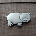Peaches the Pig Magnet – handmade pewter, made in Oregon