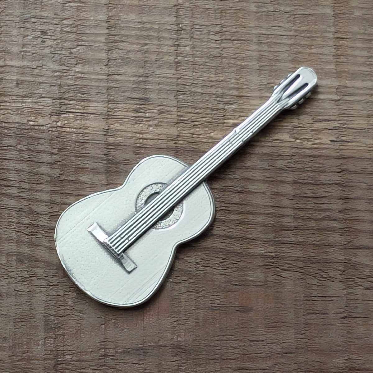 Six String Guitar Magnet – handmade pewter, made in Oregon