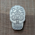Sugar Skull Magnet – handmade pewter, made in Oregon