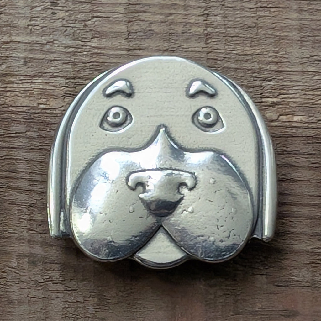 Walter the Dog Magnet – handmade pewter, made in Oregon