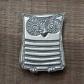 Wendel the Owl Magnet – handmade pewter, made in Oregon
