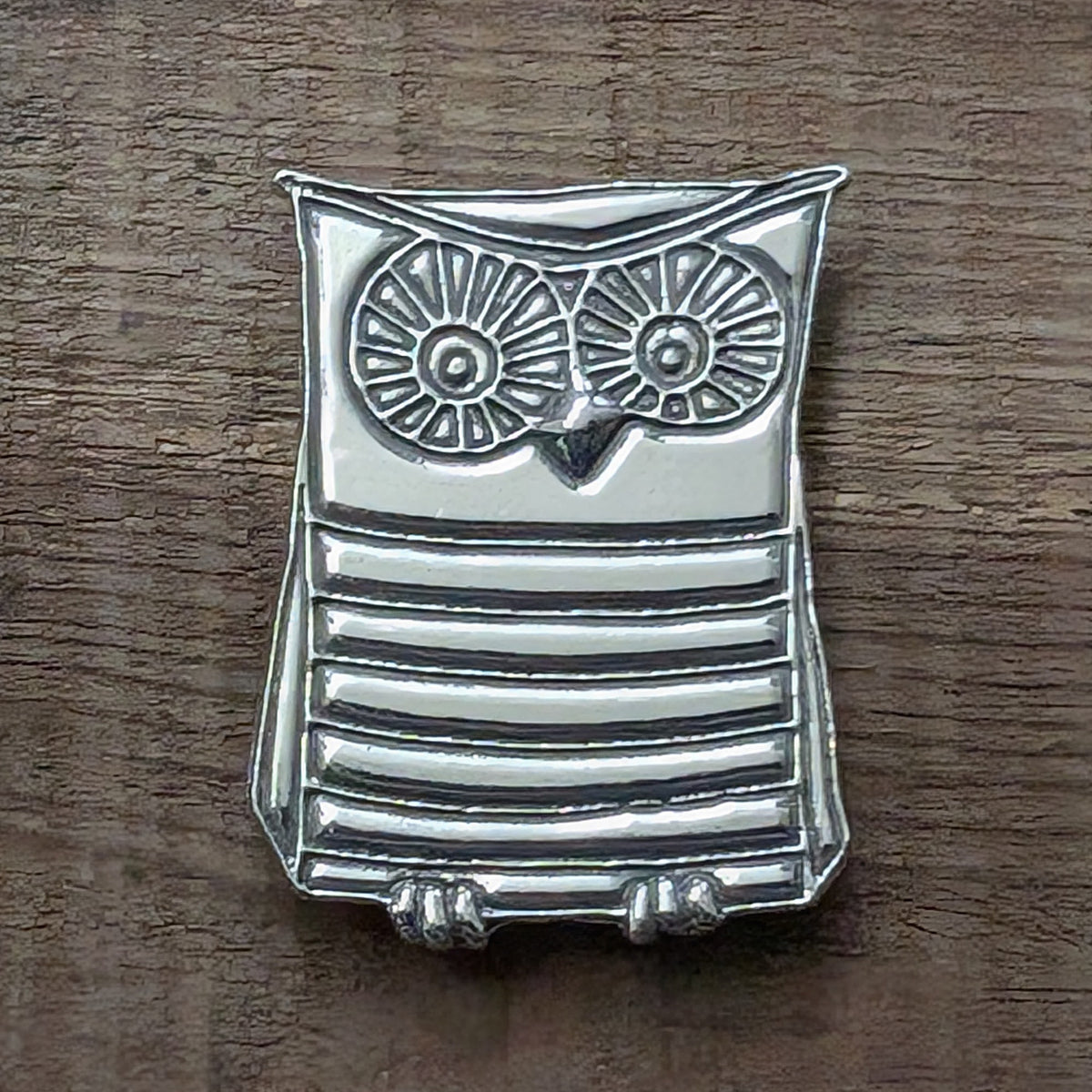 Wendel the Owl Magnet – handmade pewter, made in Oregon