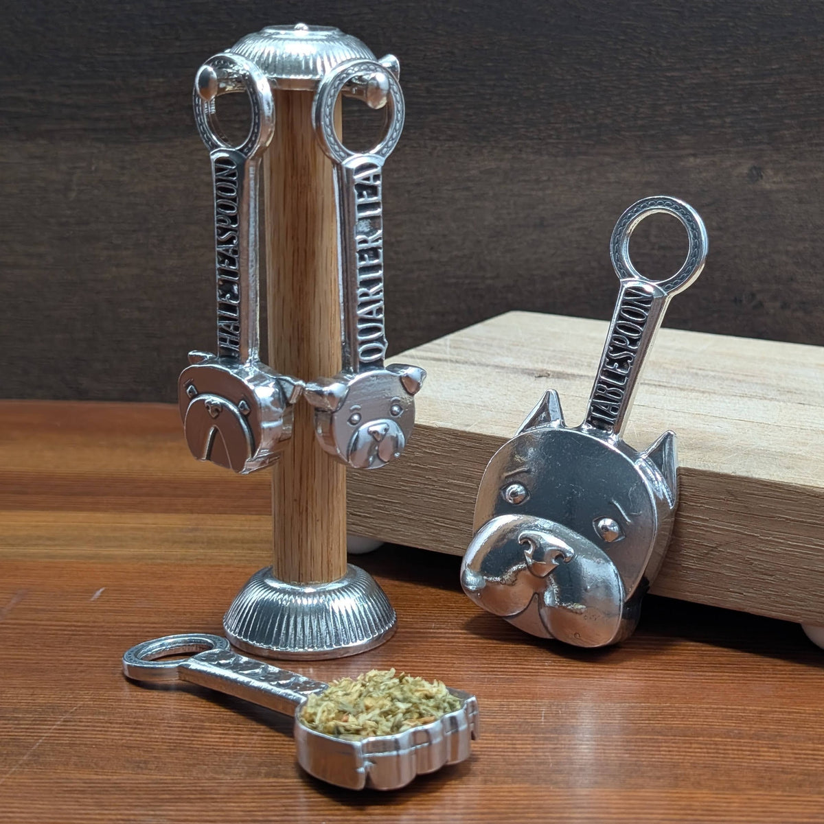 Dog Measuring Spoons with Stand