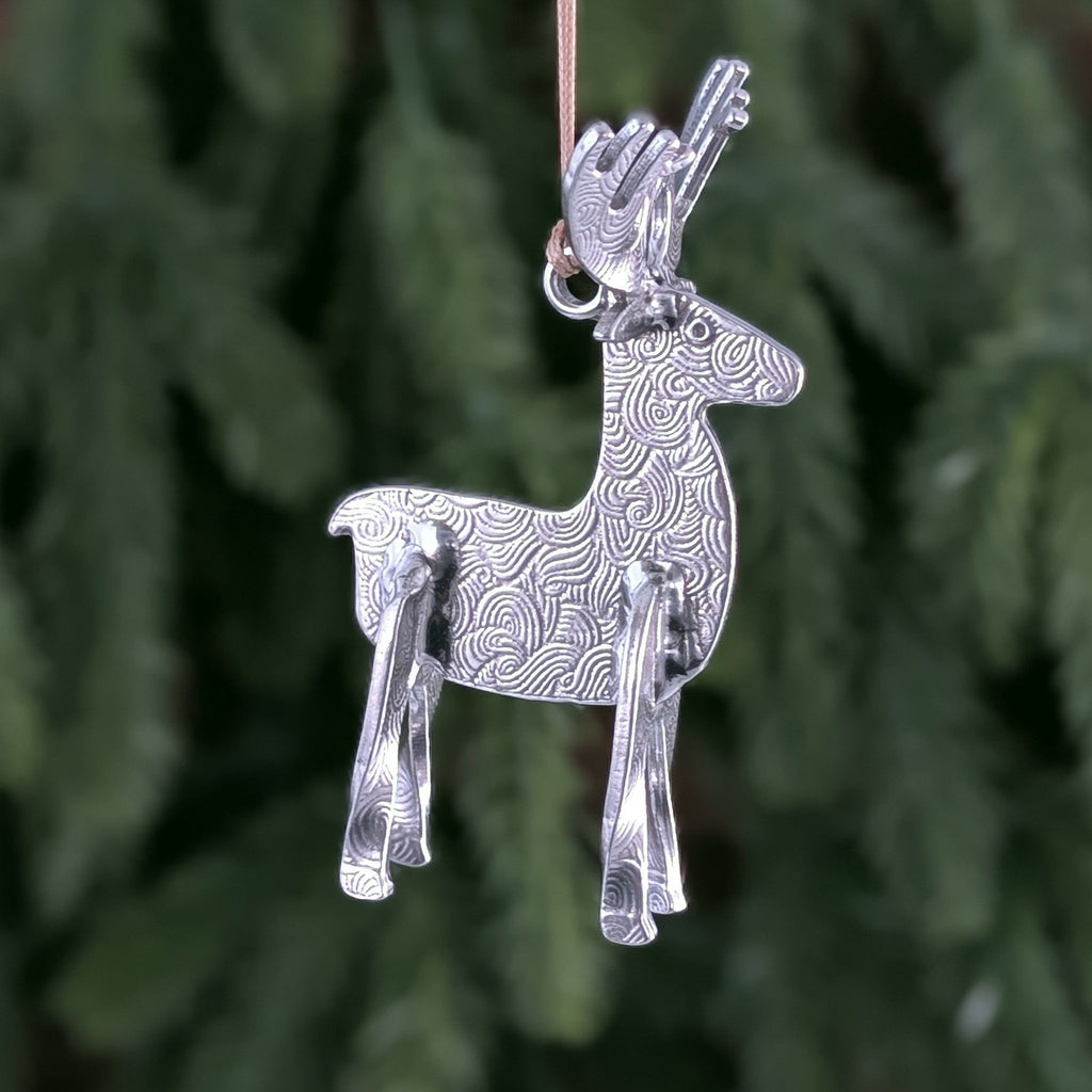 Reindeer Pewter Ornament