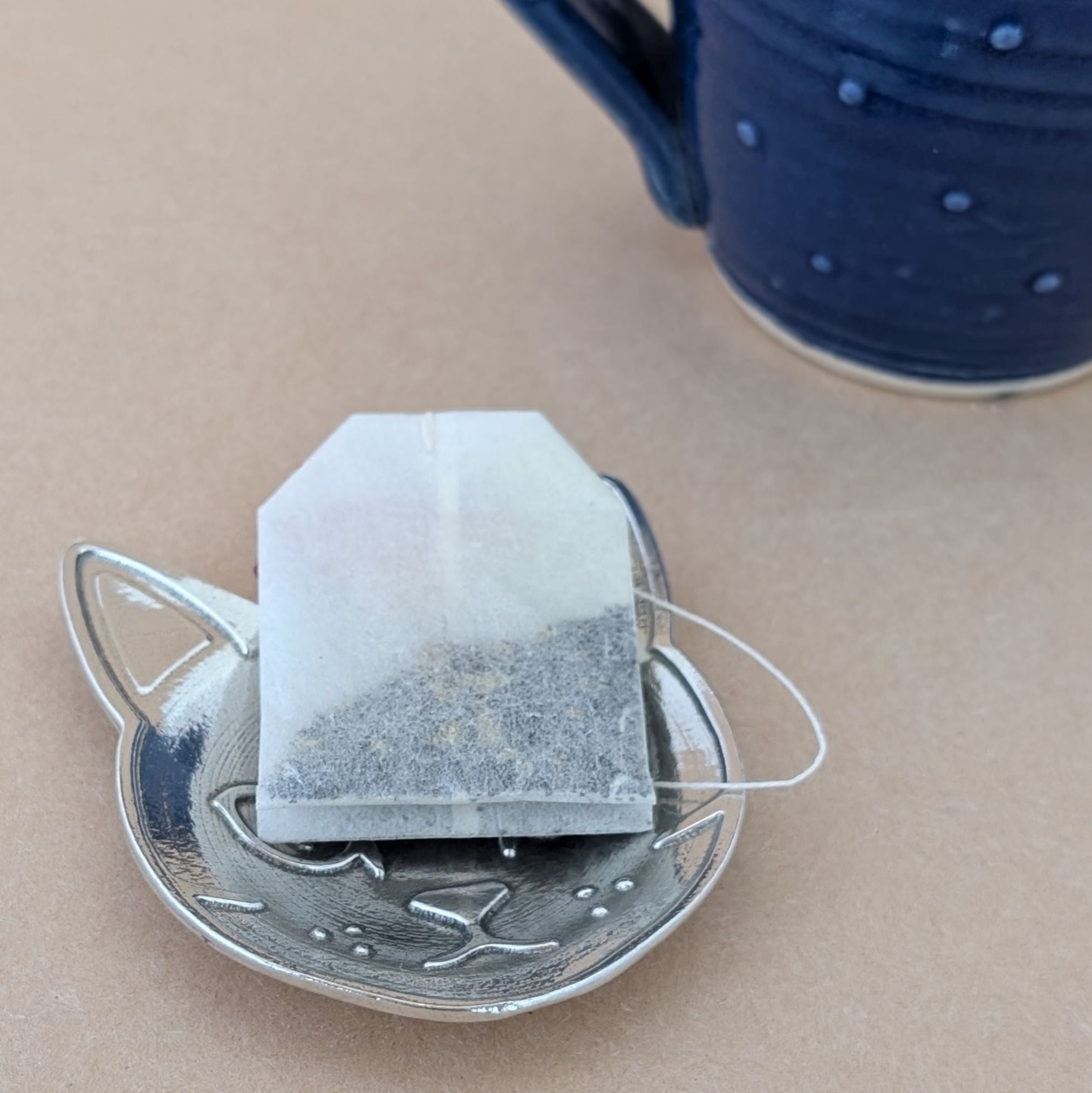 Cat Pewter Ring Dish — Trinket Dish / Teabag Holder / Catchall