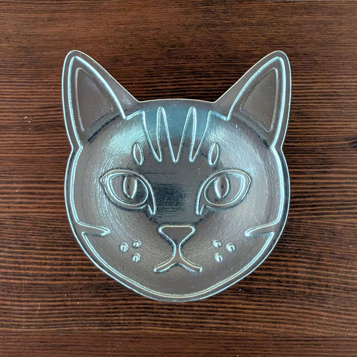 Cat Pewter Ring Dish — Trinket Dish / Teabag Holder / Catchall – handmade in Oregon