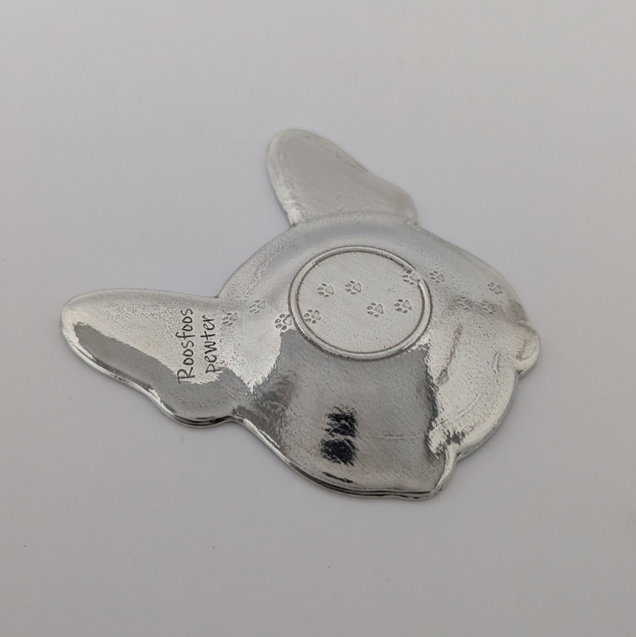 Dog Pewter Ring Dish —  Trinket Dish / Teabag Holder / Catchall