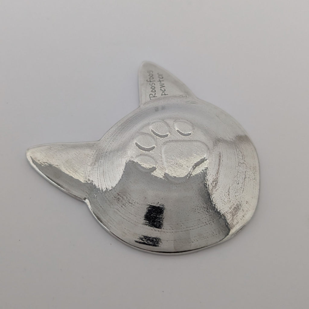 Cat Pewter Ring Dish — Trinket Dish / Teabag Holder / Catchall