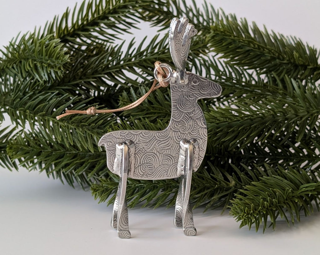 Reindeer Pewter Ornament