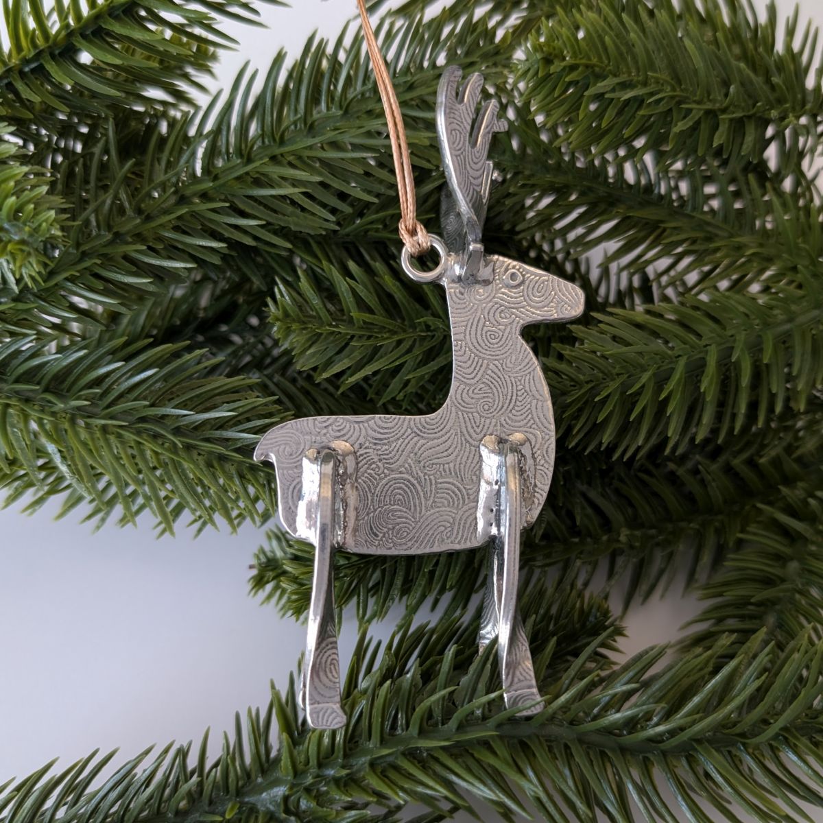 Reindeer Pewter Ornament