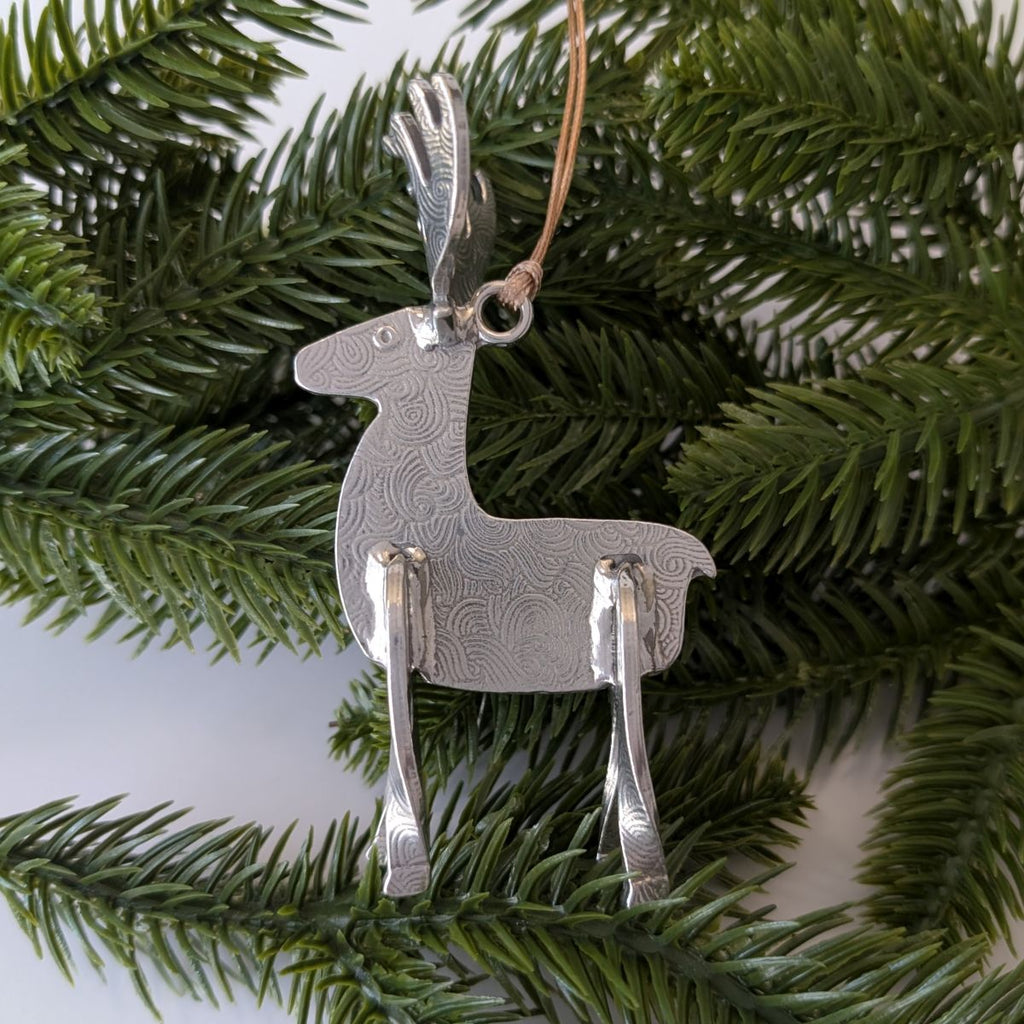 Reindeer Pewter Ornament