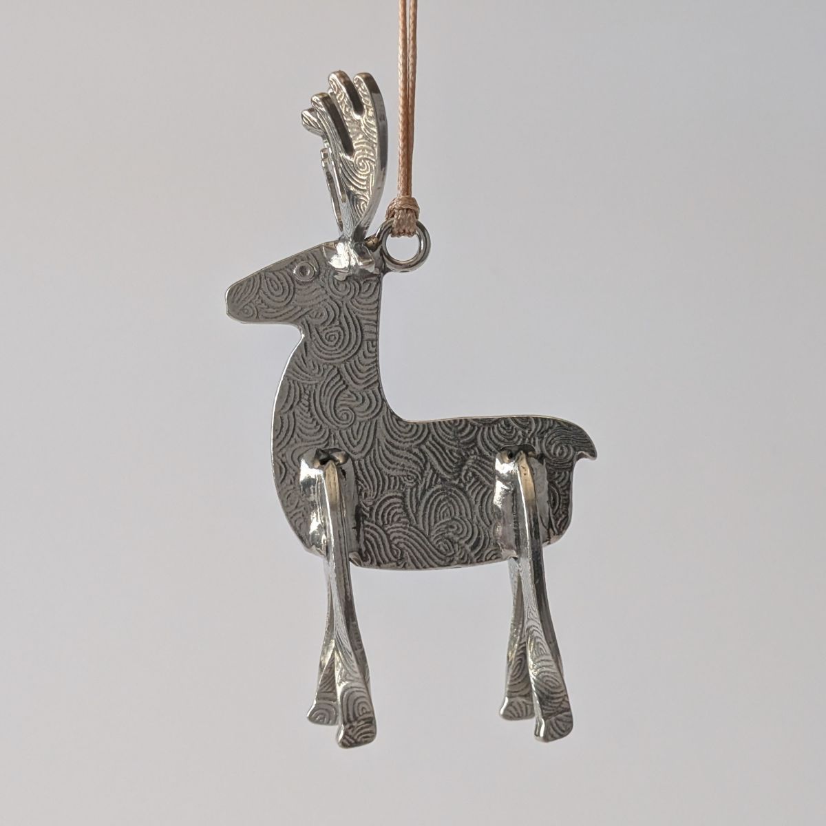 Reindeer Pewter Ornament
