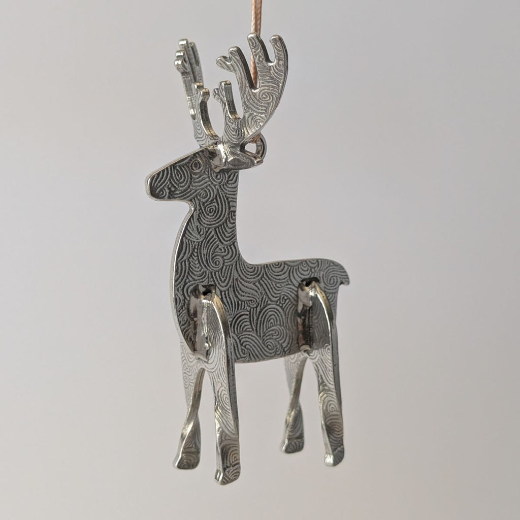 Reindeer Pewter Ornament