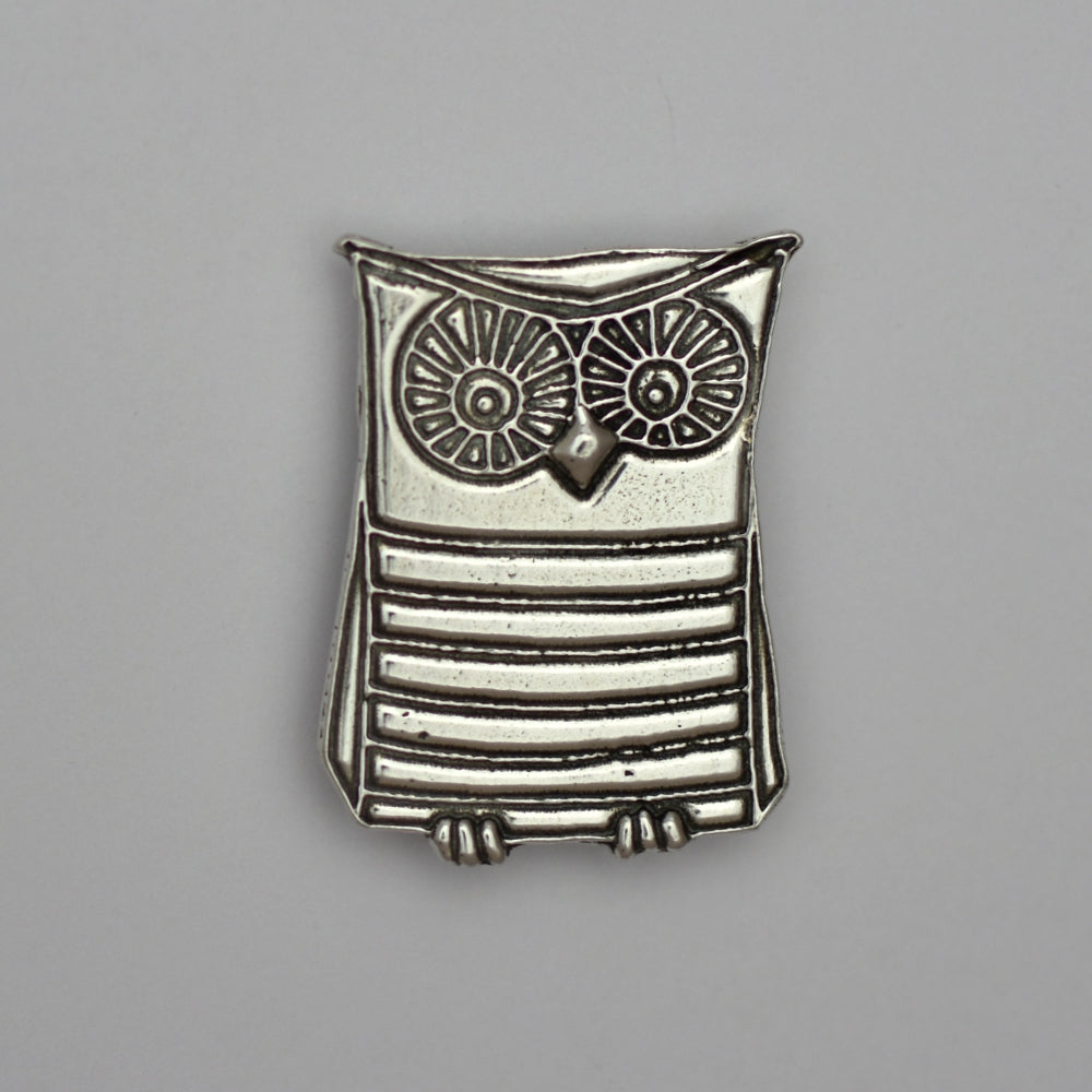 Wendel the Owl, pewter magnet