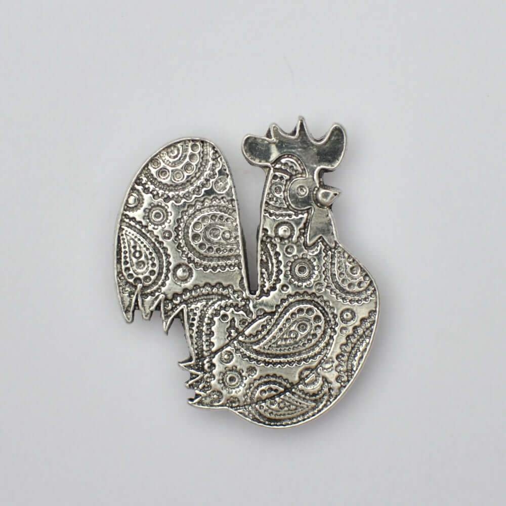 Paisley Rooster, pewter magnet