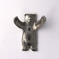 Bear Wall Hook – handmade pewter, made in Oregon