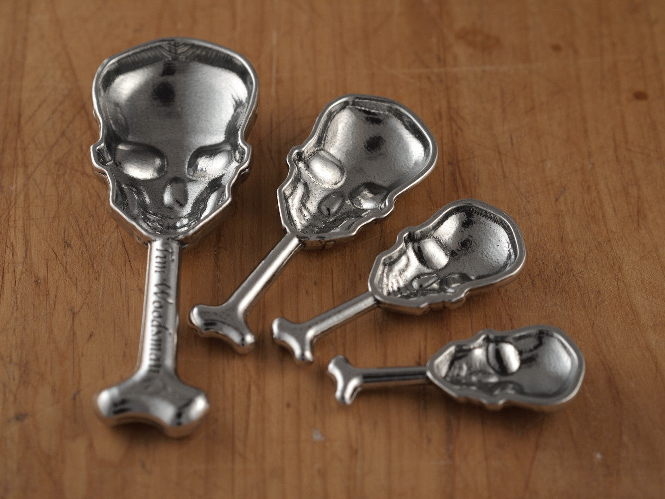 Calavera Measuring Spoons- Set of Pewter Sugar Skulls