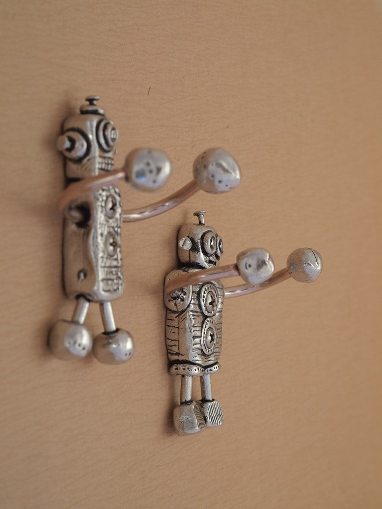 We Are the Robots, Pair of Pewter and Copper Wall Hooks